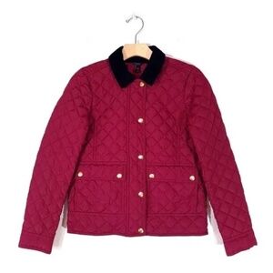 J.Crew Down Quilted Barn Jacket with Corduroy Collar